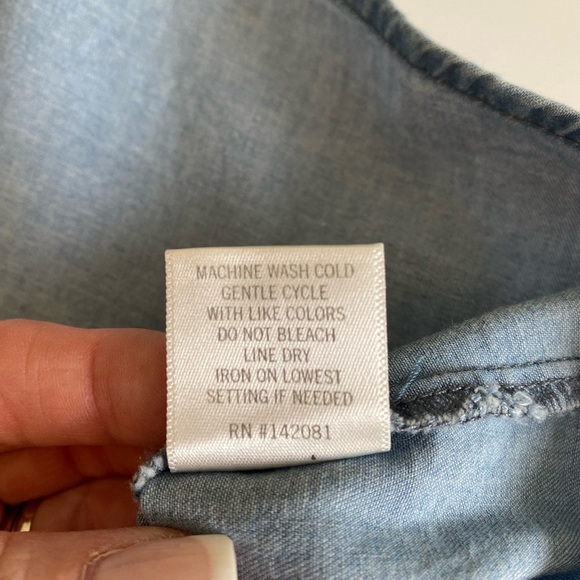 Blue Rain Denim Blue BabyDoll Dress with Bubble Sleeves Size M - Picture 8 of 8